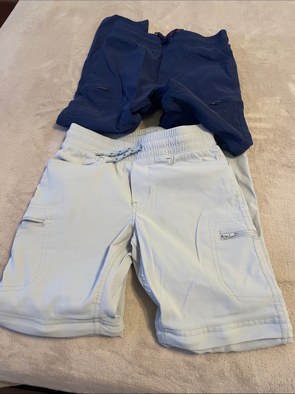 Eddie Bauer Light Blue and Navy Cargo Shorts Pair